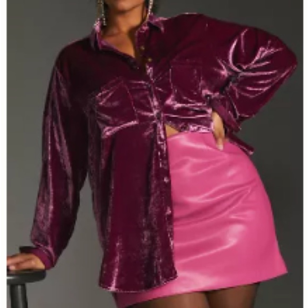 Anthropology Velvet Blouse